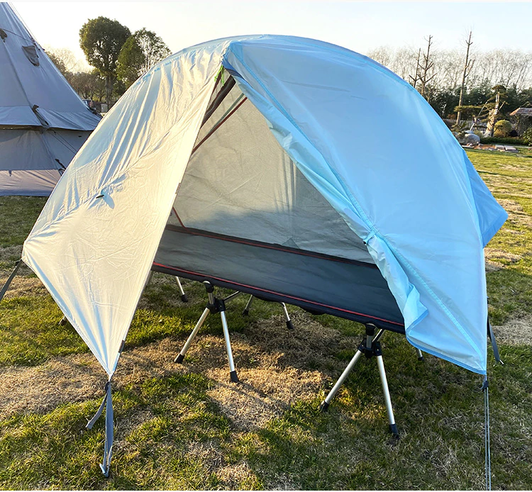 Cheap Goat Tents Outdoor Camping Off the ground Tent Lightweight Easy Carry Bed Wigwam Folding Alloy Awning Rain And Mosquito Net Field Gear   